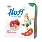 Sữa chua Hoff dâu, lốc 4 hũ, 6m+