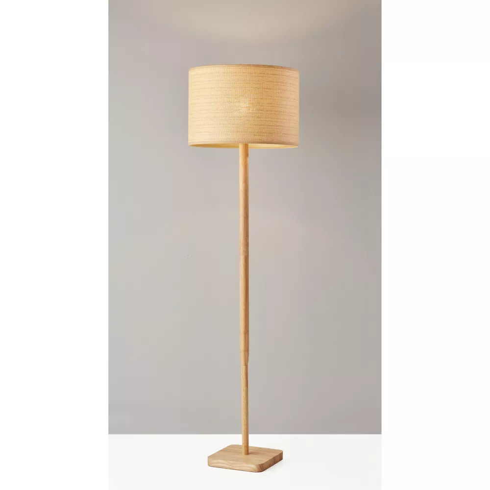  Handwoven Rattan Drum Shade Floor Lamp - FL_NCV017 