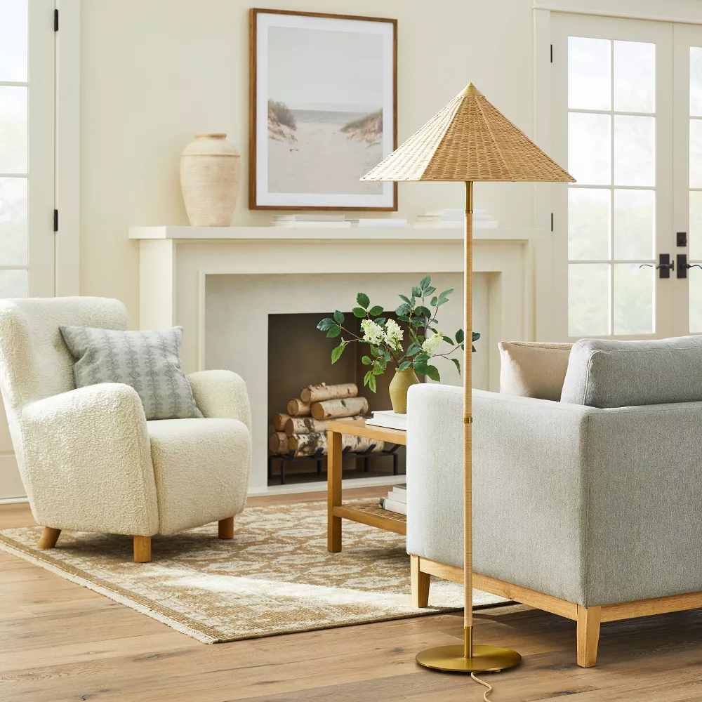  Natural Handwoven Rattan Floor Lamp - FL_NCV015 