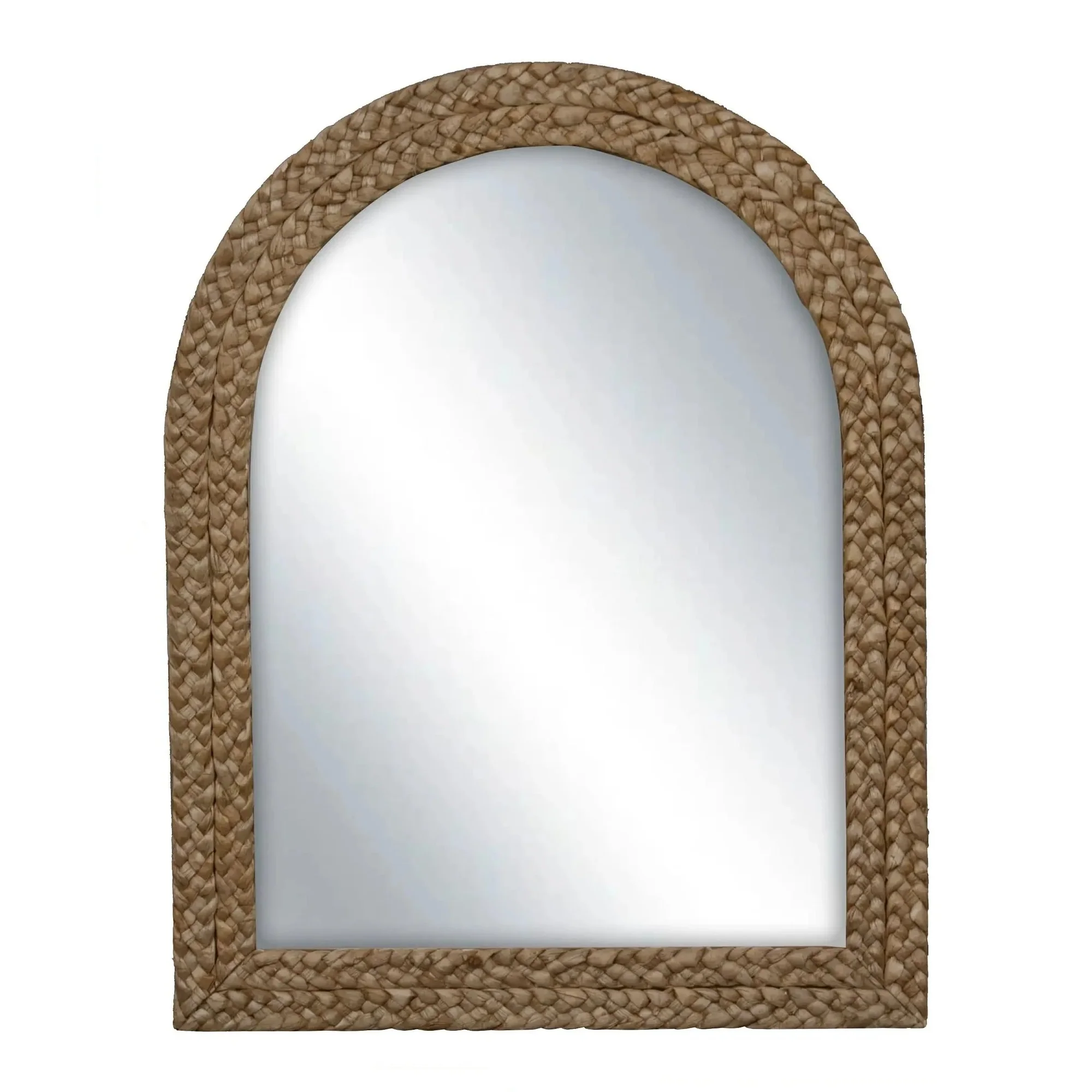  Handcrafted Arched Water Hyacinth Wall Mirror - MR_NCV001 