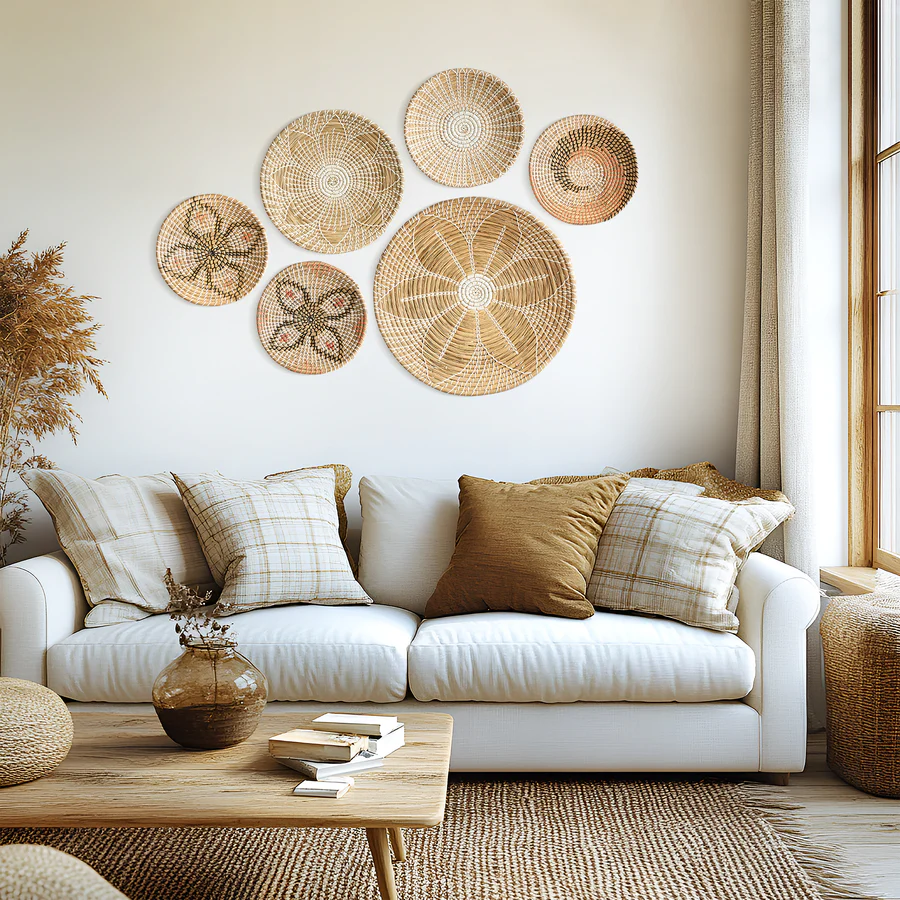  Handcrafted Seagrass Woven Wall Decor Set - WD_NCV001 