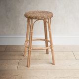  Handcrafted Water Hyacinth & Rattan Stool - ST_NCV009 