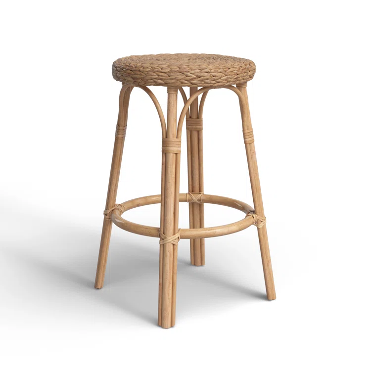  Handcrafted Water Hyacinth & Rattan Stool - ST_NCV009 