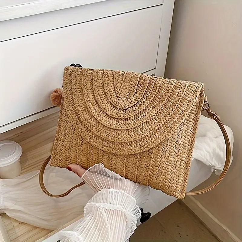  Handcrafted Straw Crossbody Bag - BAG_NCV011 