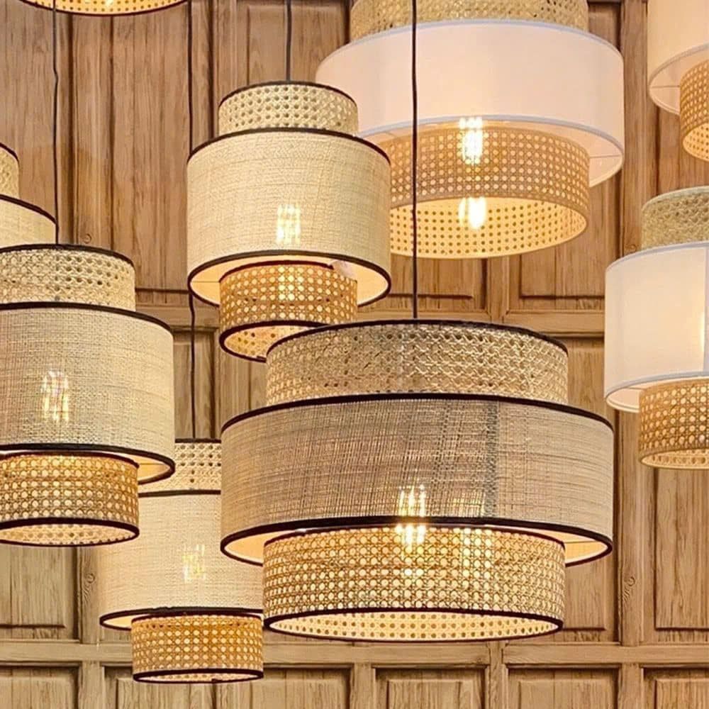  Hand-Woven Bamboo and Rattan Wall Lamp - WL_NCV019 
