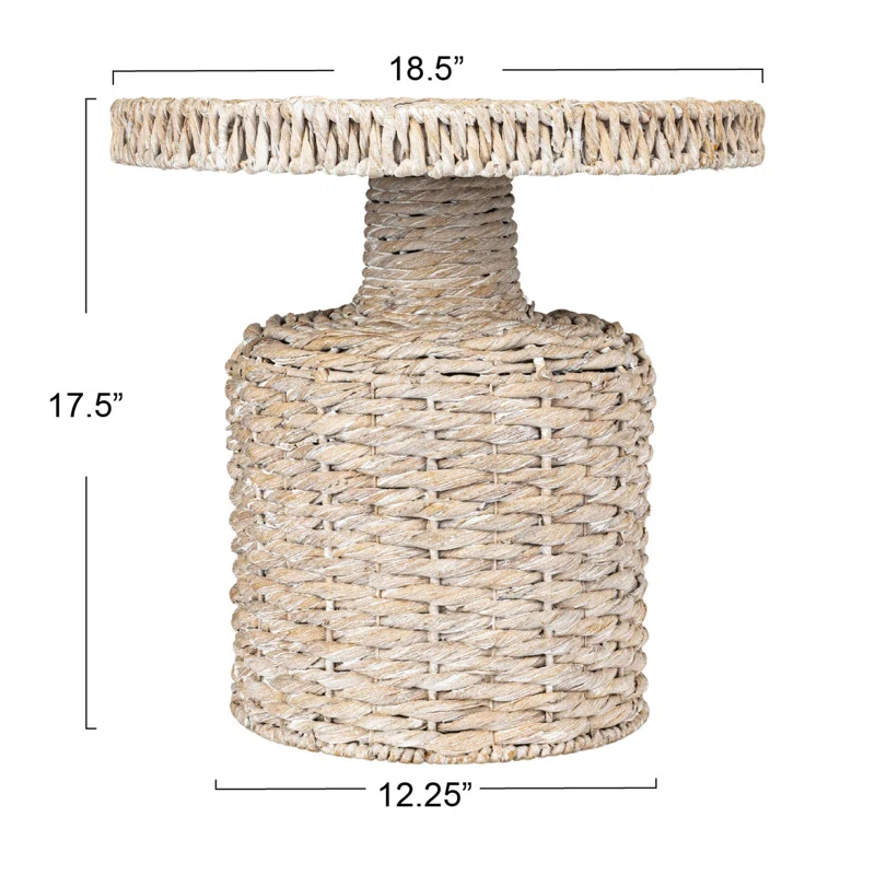  Handcrafted Water Hyacinth Side Table - ST_NCV015 