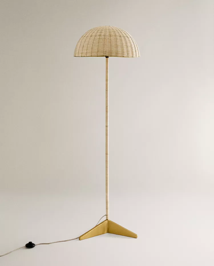  Handwoven Rattan Dome Floor Lamp - FL_NCV016 
