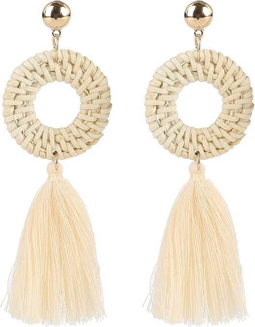  Handcrafted Rattan Tassel Earrings - ER_NCV017 