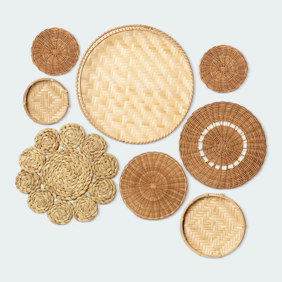  Handcrafted Natural Woven Wall Decor Set - WD_NCV002-1 
