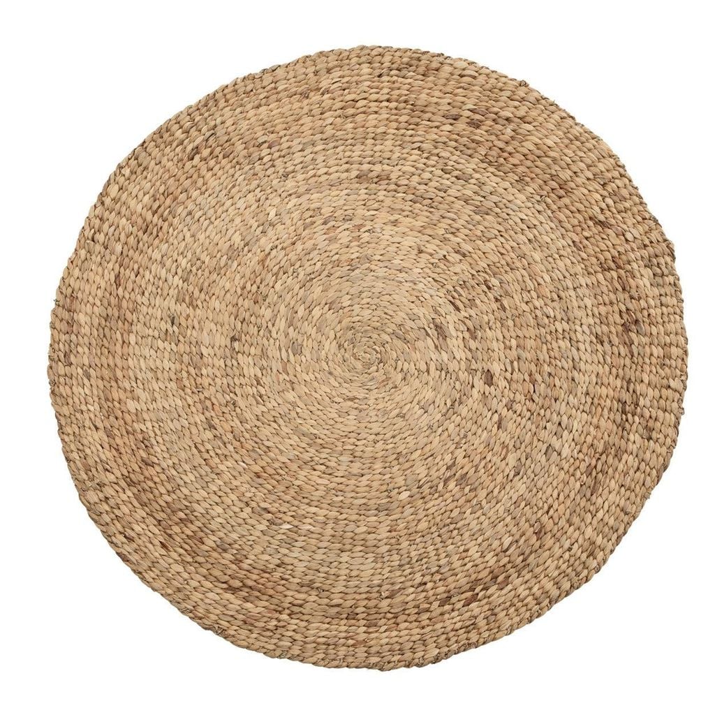  Handcrafted Round Water Hyacinth Woven Carpet - WO_NCV002 