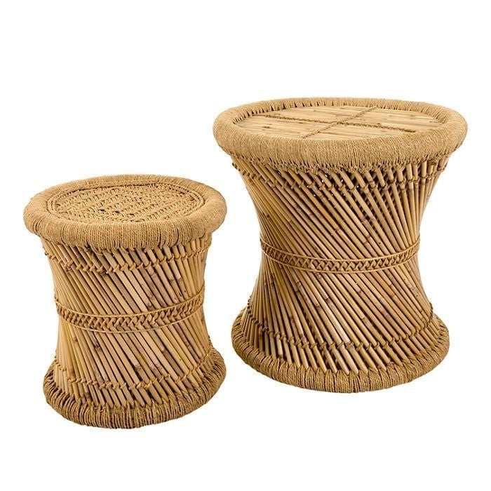  Handcrafted Rattan and Seagrass Stool Set - ST_NCV020 