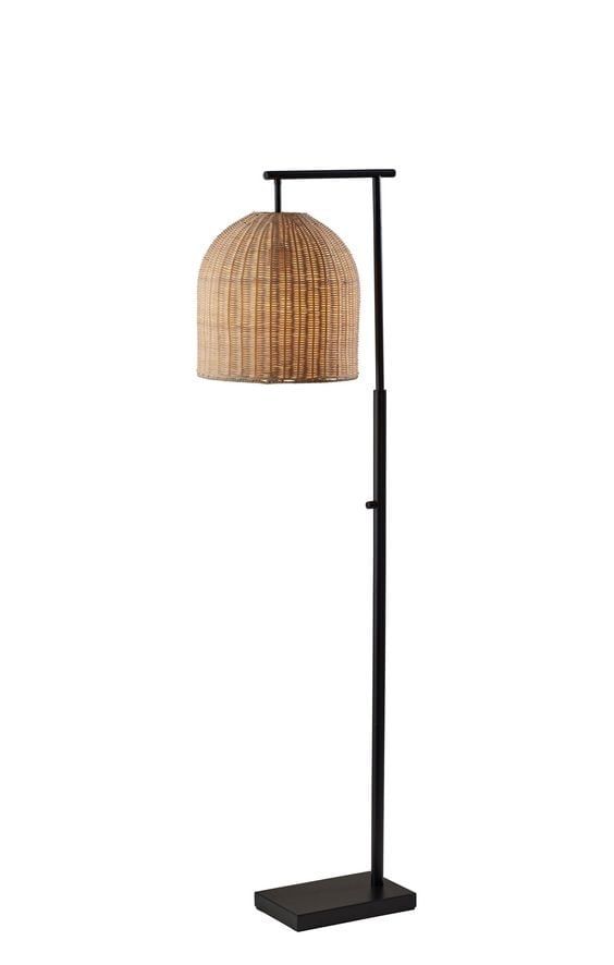  Handwoven Rattan Dome Floor Lamp with Iron Stand - FL_NCV005 