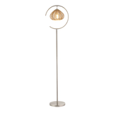  Handwoven Rattan Floor Lamp with Metal Stand - FL_NCV029 
