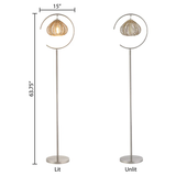  Handwoven Rattan Floor Lamp with Metal Stand - FL_NCV029 