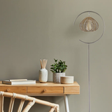  Handwoven Rattan Floor Lamp with Metal Stand - FL_NCV029 