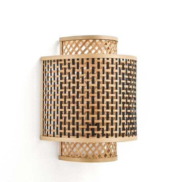  Handcrafted Two-Tone Woven Bamboo Wall Lamp - NCV002 