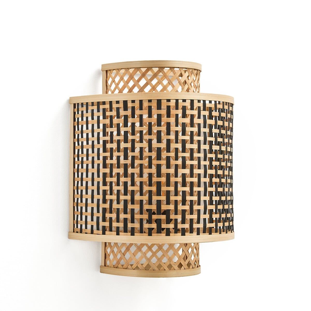  Handcrafted Two-Tone Woven Bamboo Wall Lamp - NCV002 