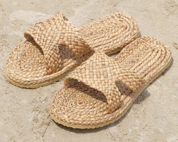  Handcrafted Woven Natural Seagrass Slippers - SL_NCV007 