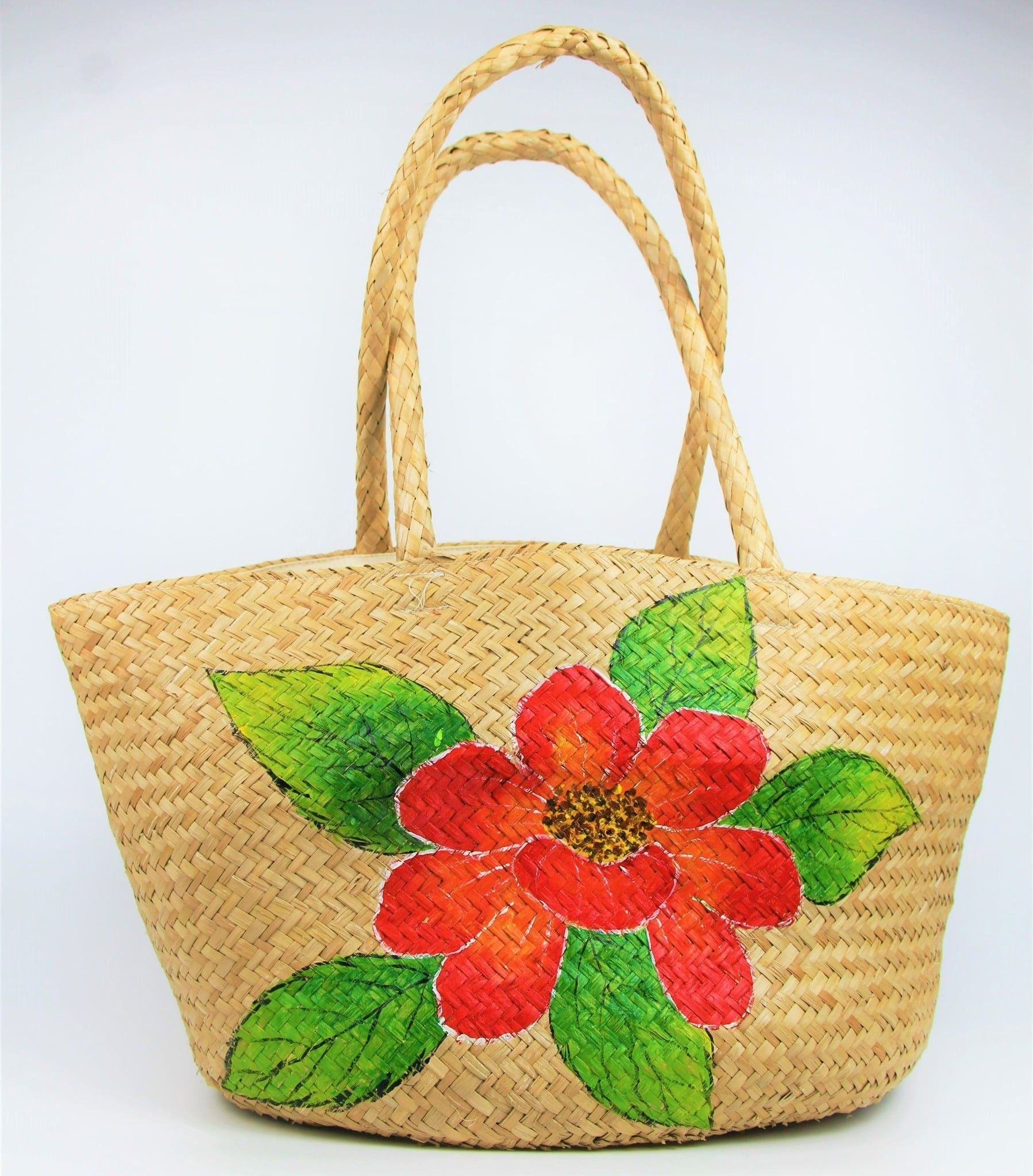  Handcrafted Handpainted Floral Seagrass Bag - BAG_NCV014 