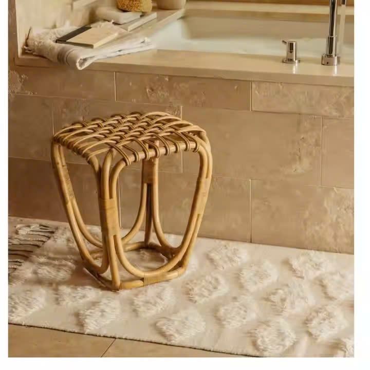  Natural Hand-Woven Bamboo Chair Stool - SS_NCV014 