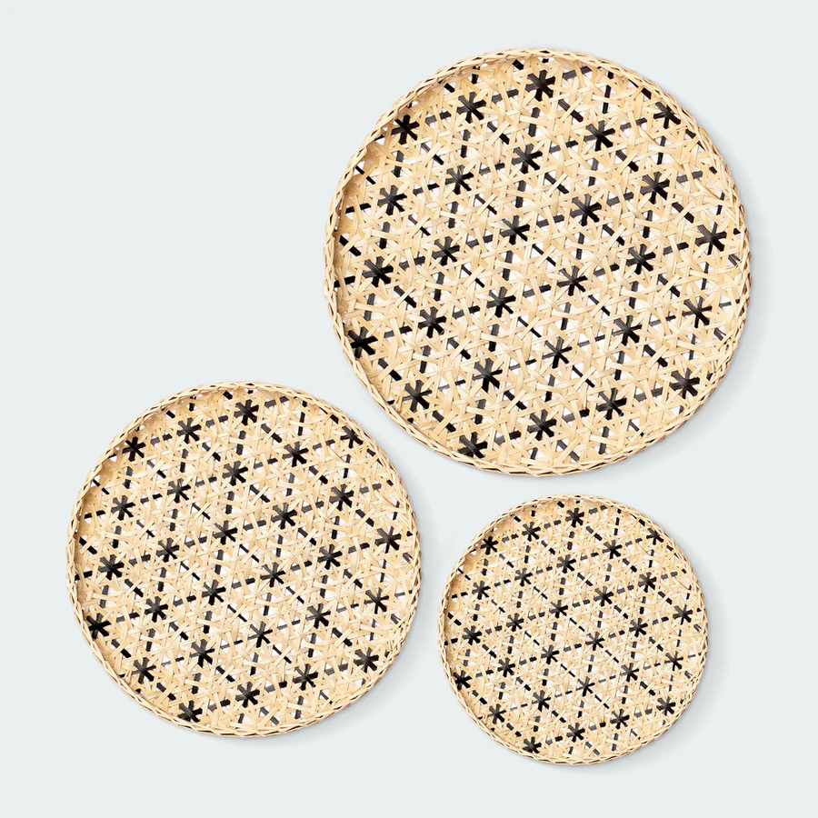  Handcrafted Bamboo Patterned Wall Decor Set - WD_NCV004 