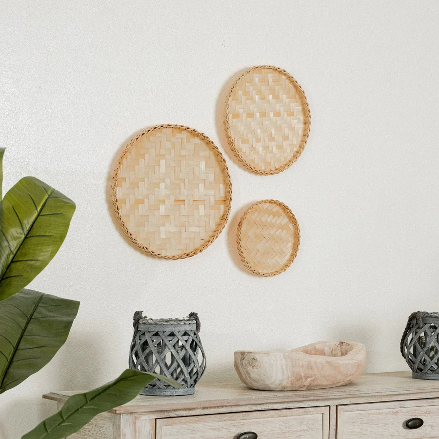  Handcrafted Woven Bamboo Wall Decor Set - WD_NCV005 