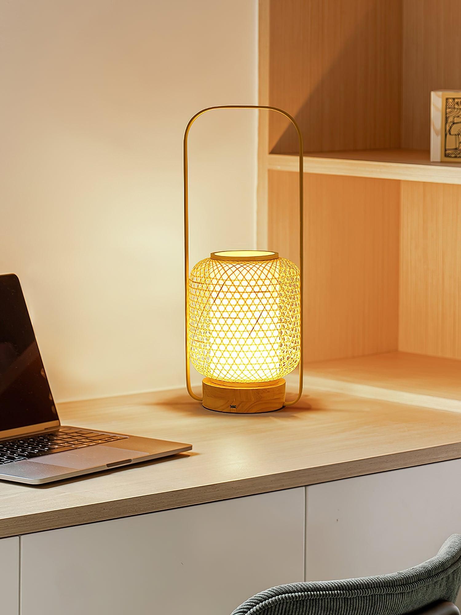  Handcrafted Bamboo and Wood Table Lamp - TL_NCV013 