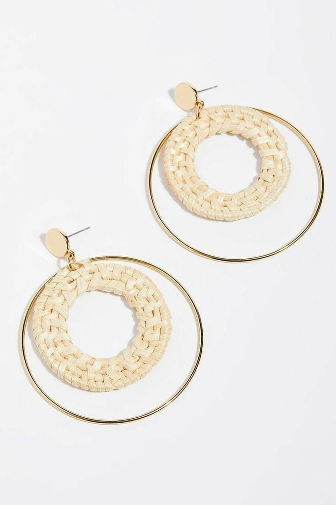  Handcrafted Rattan Hoop Earrings - ER_NCV021 