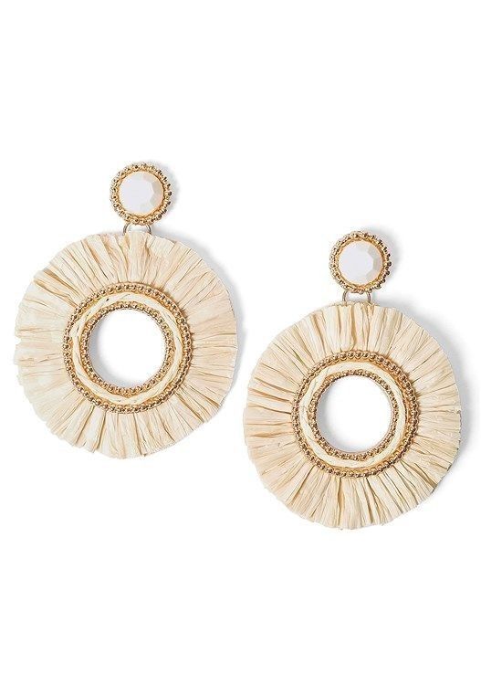  Handcrafted Natural Rattan Statement Earrings - ER_NCV022 