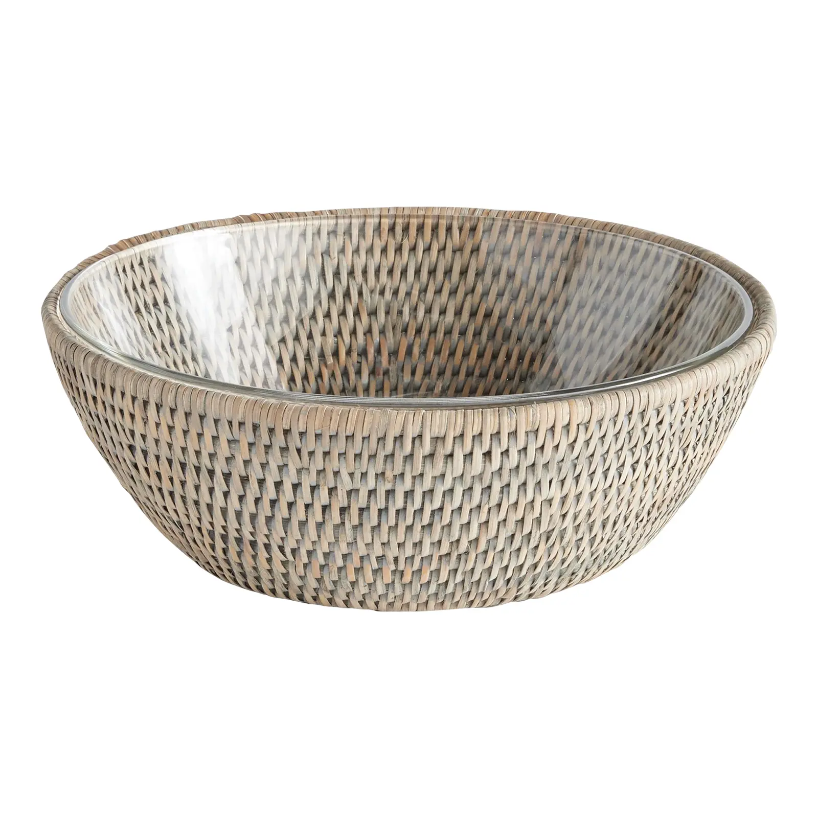  Handcrafted Rattan Bowl with Glass Insert - BO_NCV007 