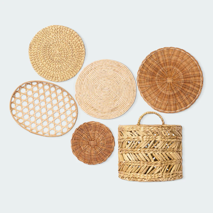  Handcrafted Natural Woven Wall Decor Set - WD_NCV007-1 