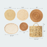  Handcrafted Water Hyacinth & Rattan Wall Decor Set - WD_NCV007-3 