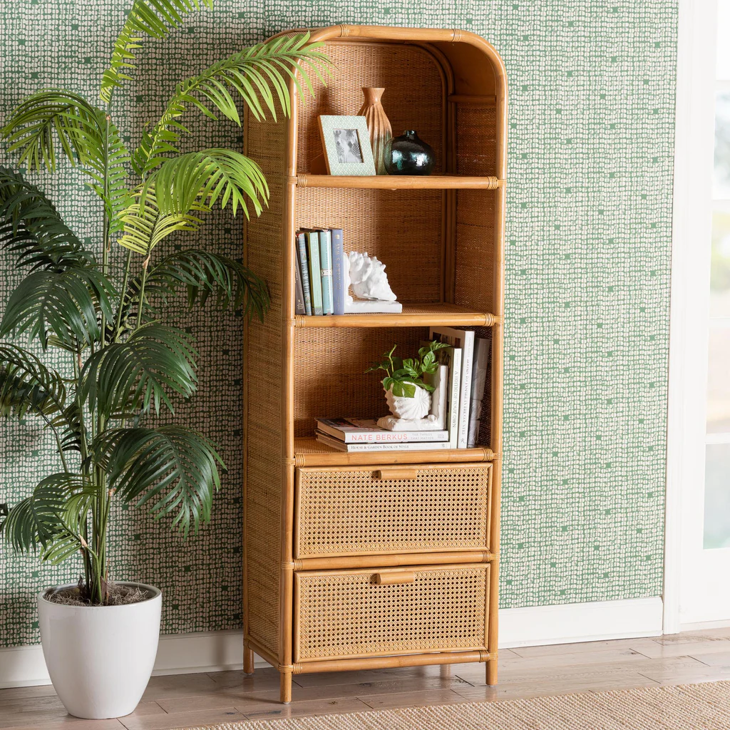  Handcrafted Rattan Shelving and Storage Unit with Drawers - SS_NCV007 