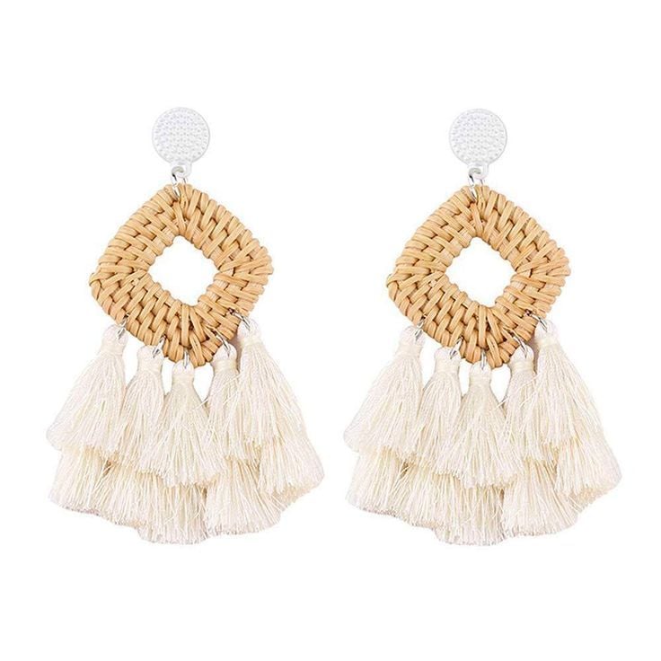  Handcrafted Rattan Earrings with Tassels - ER_NCV023 