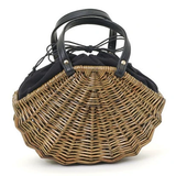  Handcrafted Rattan Handbag with Fabric Lining - BAG_NCV005 