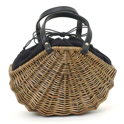  Handcrafted Rattan Handbag with Fabric Lining - BAG_NCV005 