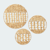  Handcrafted Round Seagrass Wall Decor Set - WD_NCV009 