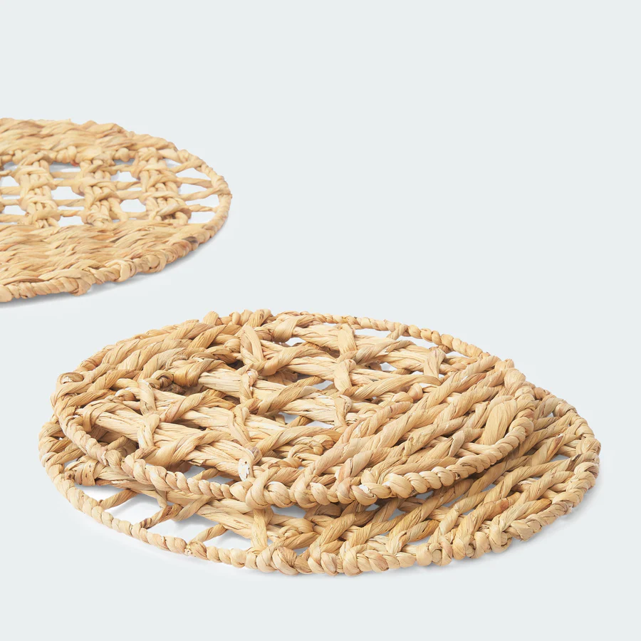  Handcrafted Round Seagrass Wall Decor Set - WD_NCV009 