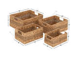  4-Piece Rectangular Wicker Seagrass Storage Basket Set - BA_NCV038 