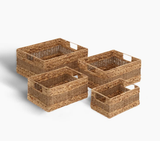  4-Piece Rectangular Wicker Seagrass Storage Basket Set - BA_NCV038 