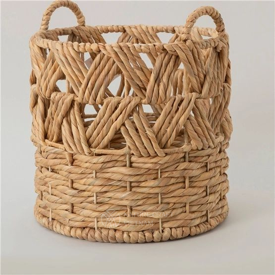  Natural Handcrafted Water Hyacinth Storage Basket - BA_NCV026 