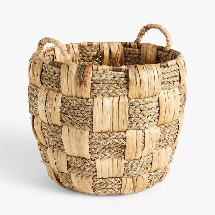  Handcrafted Woven Water Hyacinth Storage Basket - BA_NCV025 