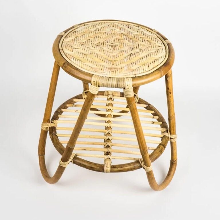  Handcrafted Rattan Side Table with Lower Shelf - ST_NCV017 