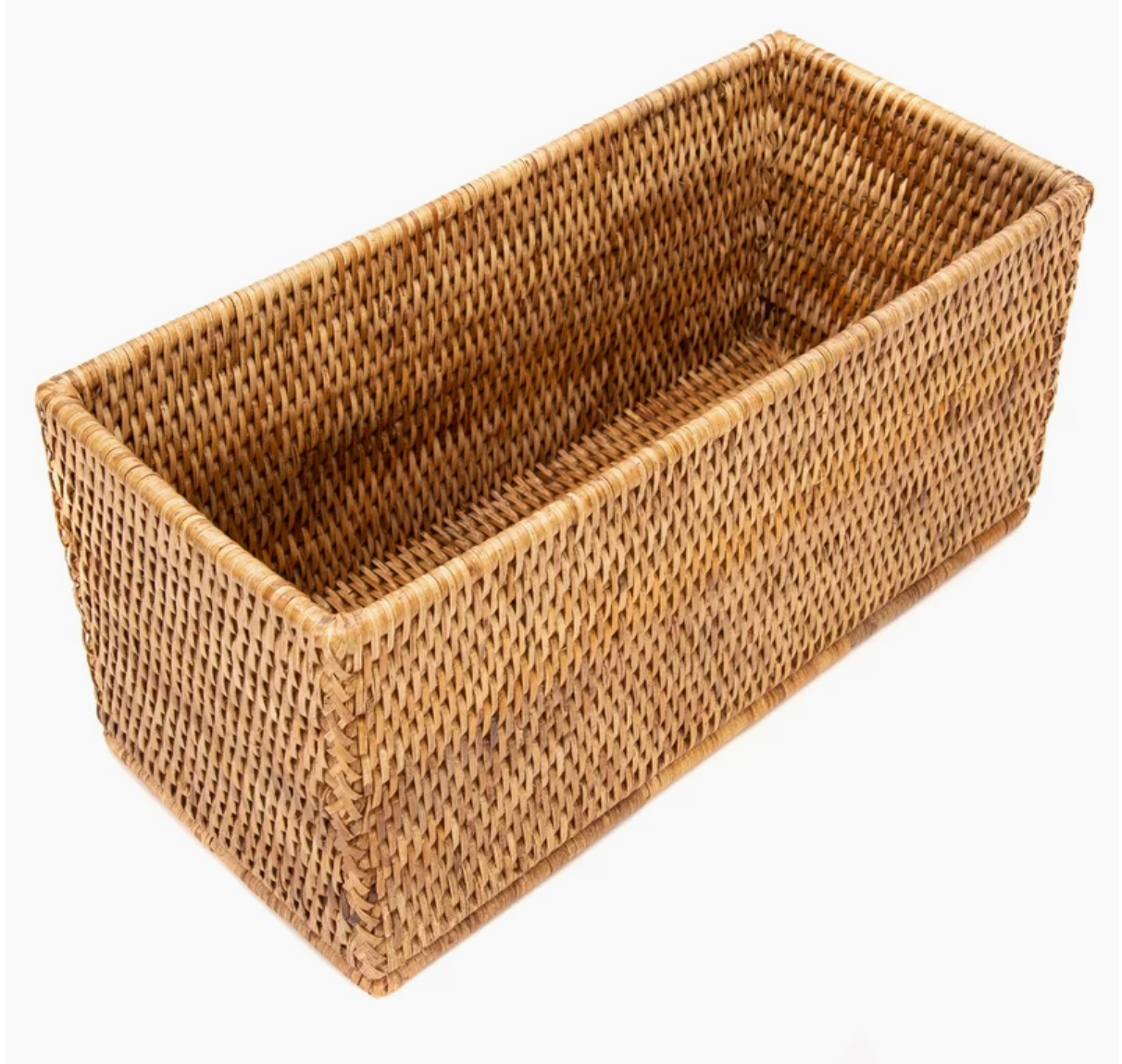  Handwoven Burmese Rattan Rectangular Storage Basket - BA_NCV036 