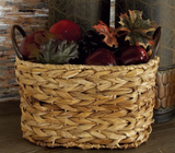  Natural Woven Seagrass Storage Basket Set with Iron Handles - BAG_NCV051 