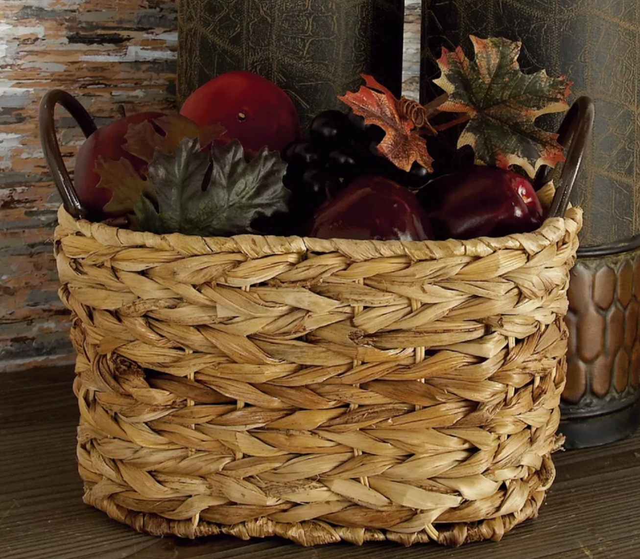  Natural Woven Seagrass Storage Basket Set with Iron Handles - BAG_NCV051 