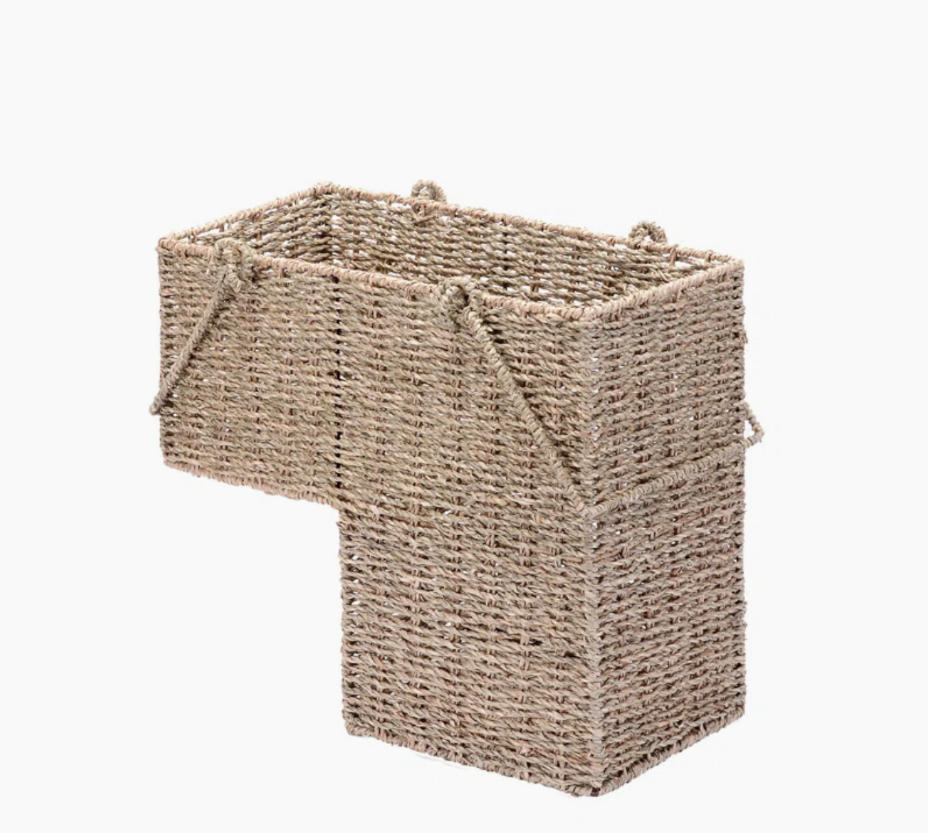  14-Inch Wicker Seagrass Staircase Basket with Handles - BA_NCV044 