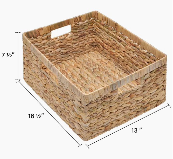  Natural Handcrafted Water Hyacinth Storage Basket - BA_NCV054 