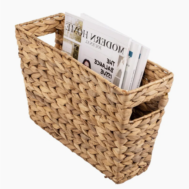  Natural Woven Water Hyacinth Magazine Basket - BA_NCV056 