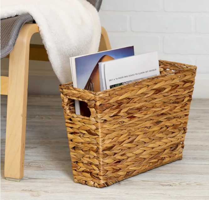  Natural Woven Water Hyacinth Magazine Basket - BA_NCV056 